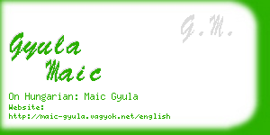 gyula maic business card